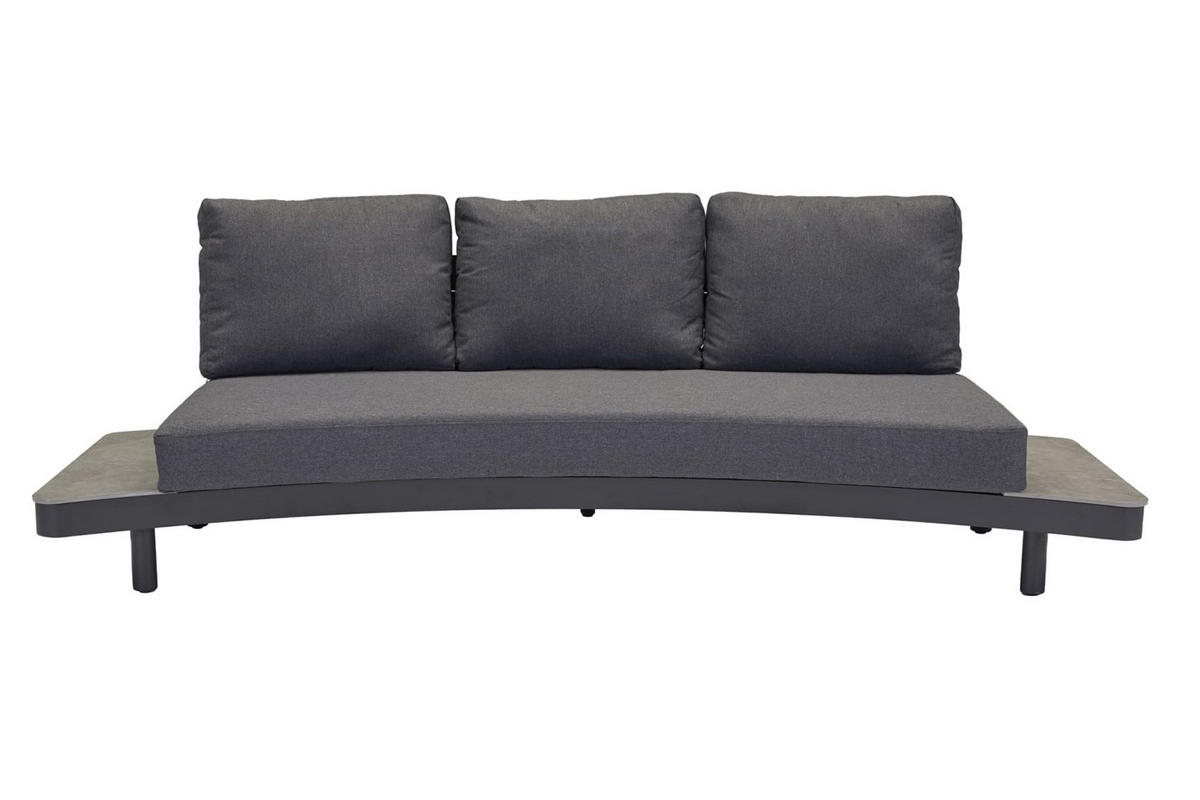 LOUNGESOFA Madison 258x94x74 cm, Anthrazit, Keramik - Anthrazit/Grau, Keramik/Metall (258/74/94cm) - dasmöbelwerk