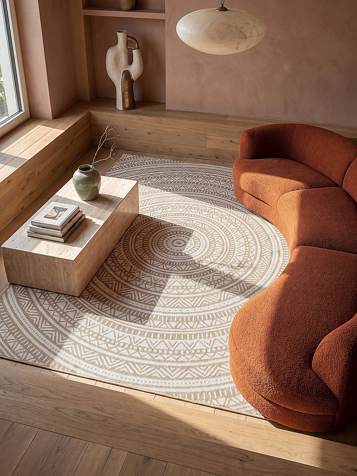 FLACHWEBTEPPICH Orientalisch BORNO Polypropylen Natur 140 x 200 cm - Beige, Textil (140/200cm) - KADIMA DESIGN