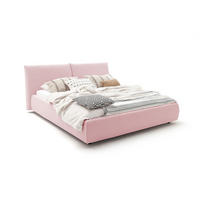POLSTERBETT HENRY Pink Cord - Pink/Schwarz, Textil (200/200cm) - KAWOLA