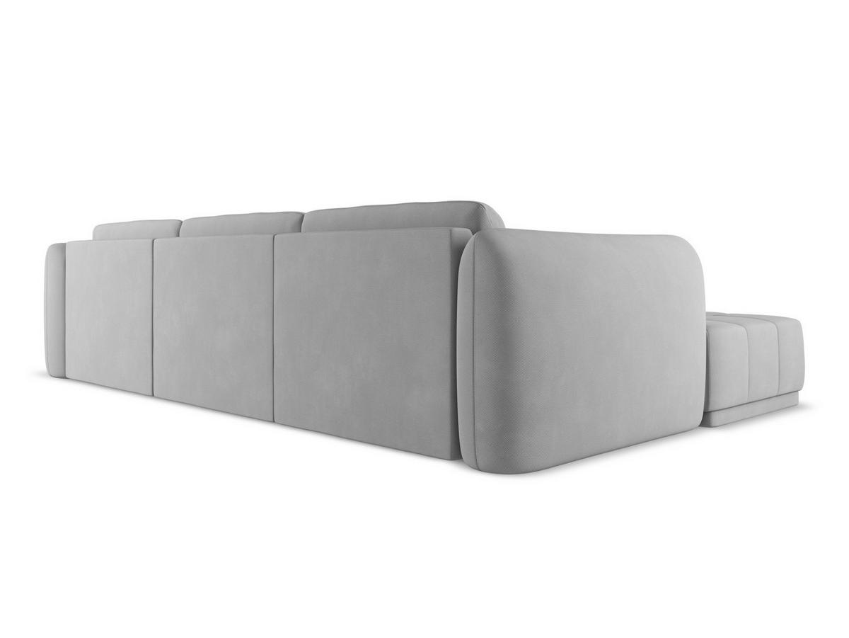 ECKSOFA Links Chenille Stoff Grau - Hellgrau/Schwarz, Kunststoff/Textil (170/290cm) - Makamii