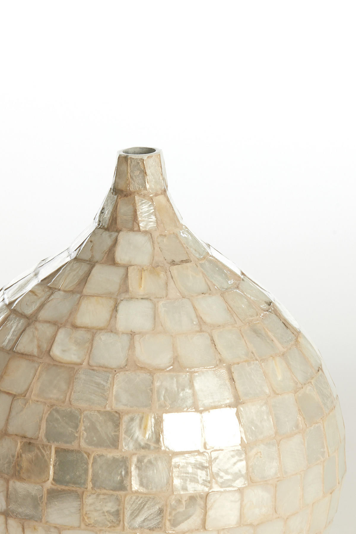 VASE Elorza Weiß Ø22/25 cm - Weiß, Holz (25cm) - Light & Living