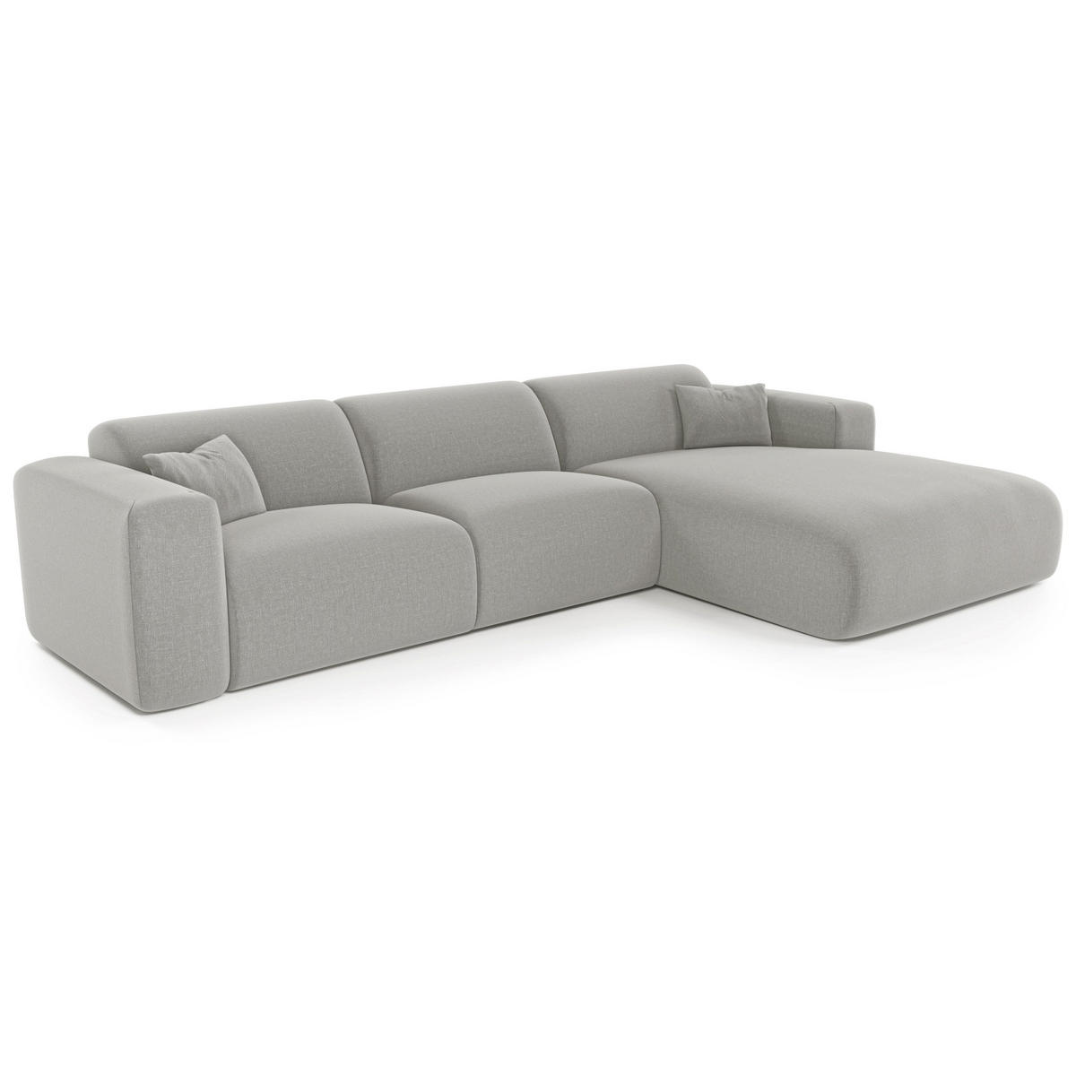 ECKSOFA RECHTS SCHLAFSOFA Rastergewebe Hellgrau 280cm - Hellgrau/Grau, Textil (280/165cm) - Sia Home