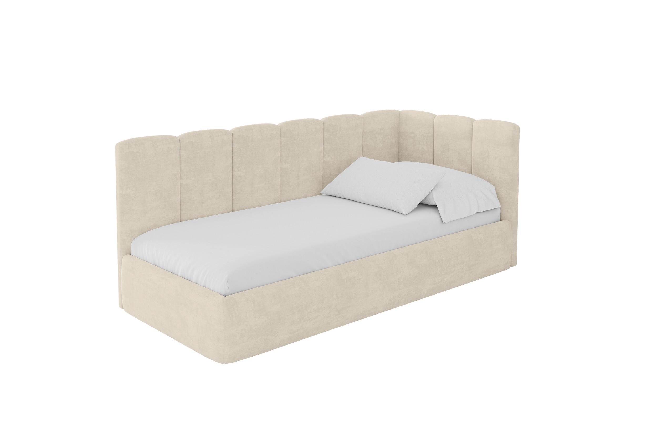 ALTDECOR JEDNOLŮŽKOVÁ POSTEL pro mládež s úložným prostorem, vlevo - DEXY 80x200 béžová