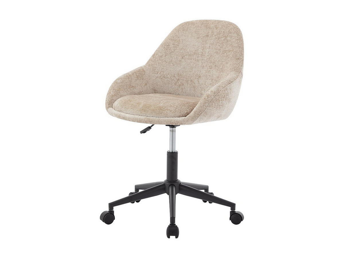 BÜROSTUHL ohne Armlehnen - 55 cm x 59.5 cm - stoff - beige Naody - Beige, Textil/Metall (55/88/59.5cm) - Vente-Unique