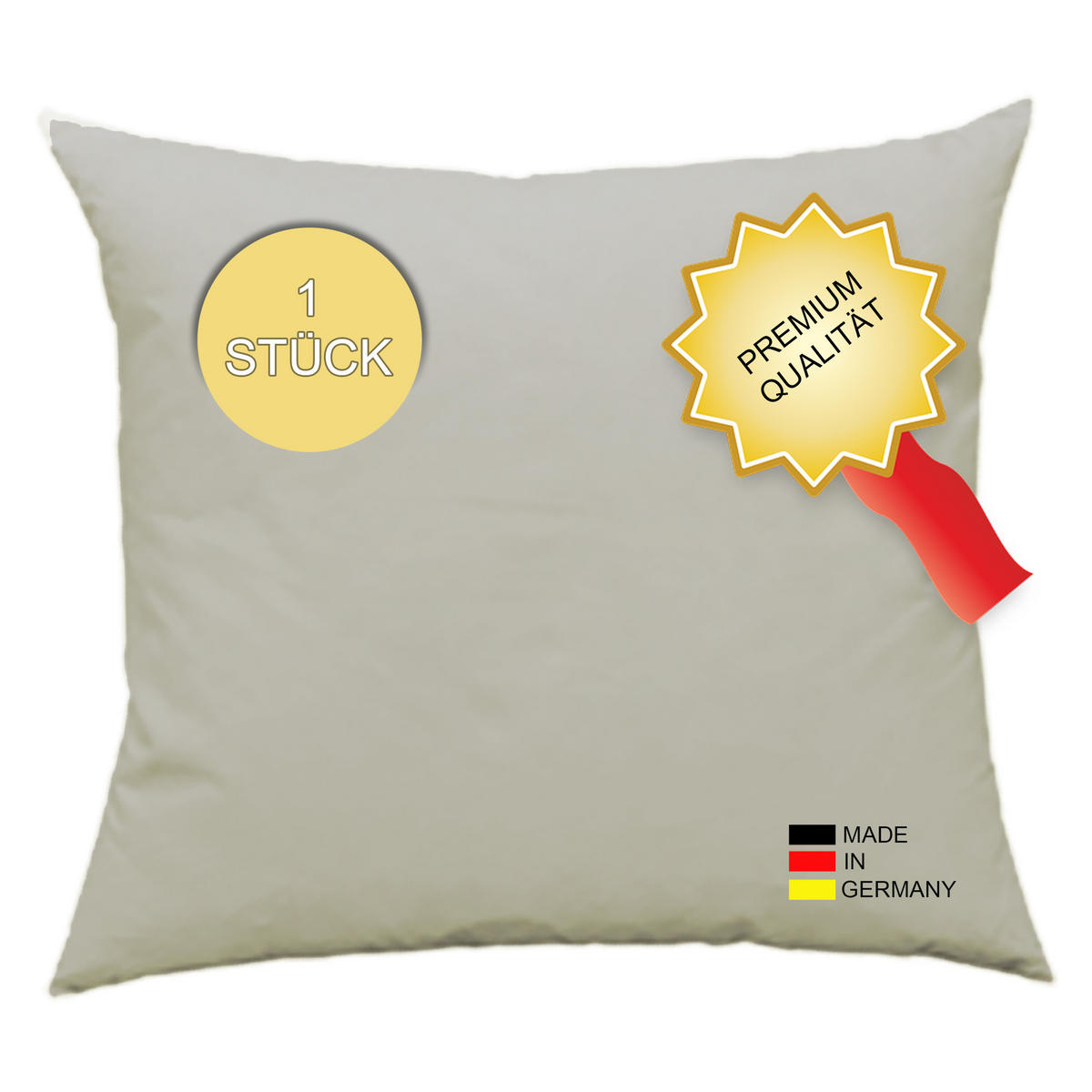 FEDERKISSEN 45/45 cm Baumwolle - Creme, Textil (45/45cm) - TiborTex