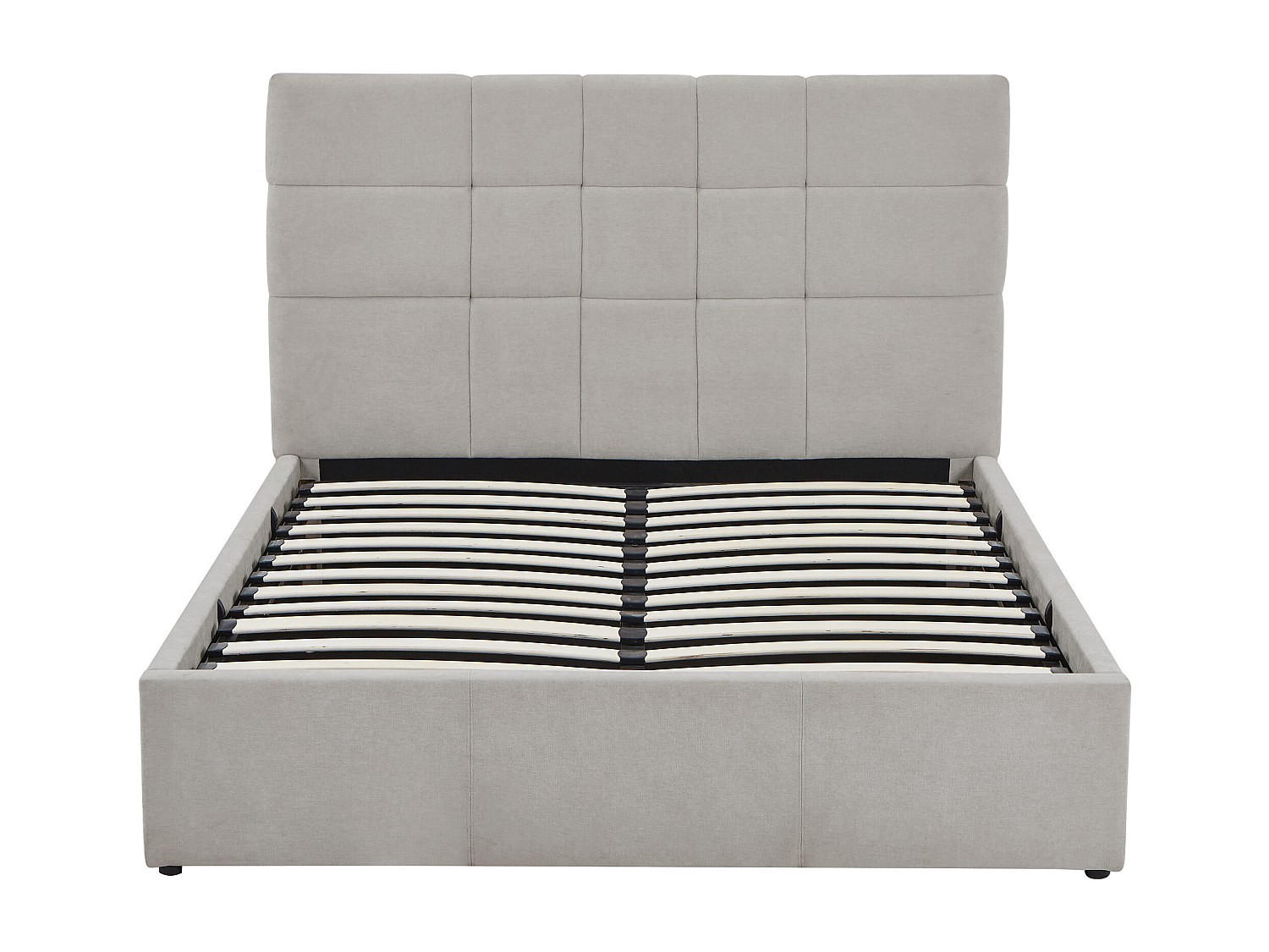BETT mit Bettkasten - 2 Personen - Stoff - Hellgrau - - Hellgrau, Textil (160/200cm) - Vente-Unique