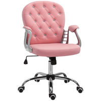 ERGONOMISCHER Bürostuhl Chefsessel Gepolsterte Rückenlehne Kunstleder Rosa - Rosa, Kunststoff (60.5/103/59.5cm) - Vinsetto