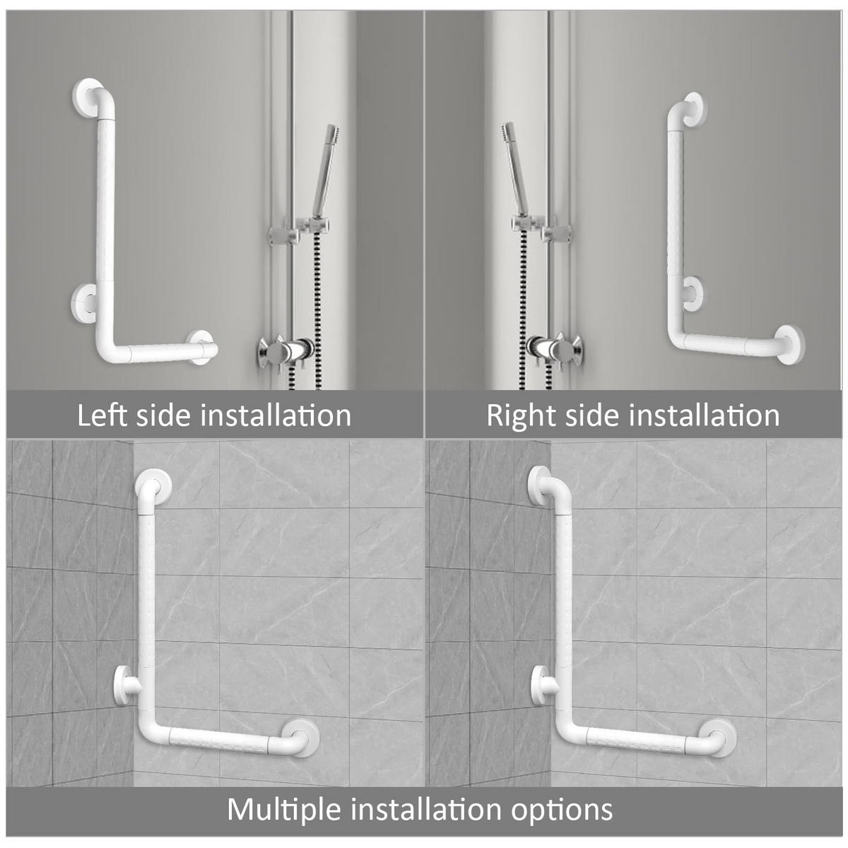 HALTEGRIFF WC Dusche Edelstahl 40/60 cm Für Senioren - Silberfarben, Metall (4.5/60/40cm)