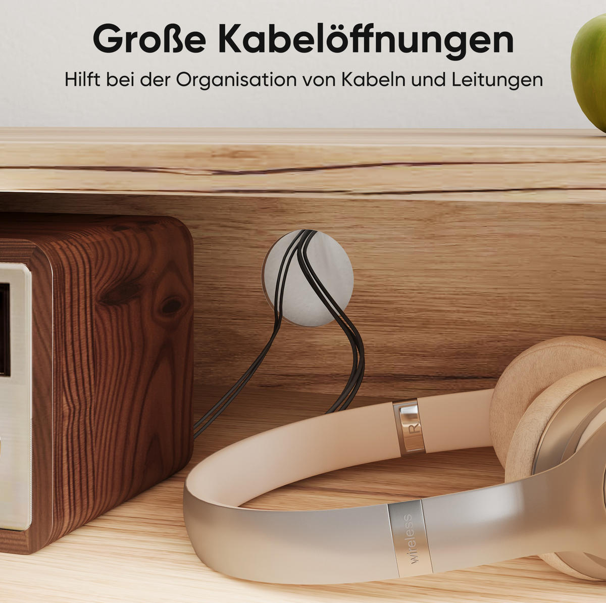 LOWBOARD 110/40/48 cm aus MDF mit Kabeldurchlass Eichefarben - Braun, Holzwerkstoff (110/48/40cm) - Modenvie