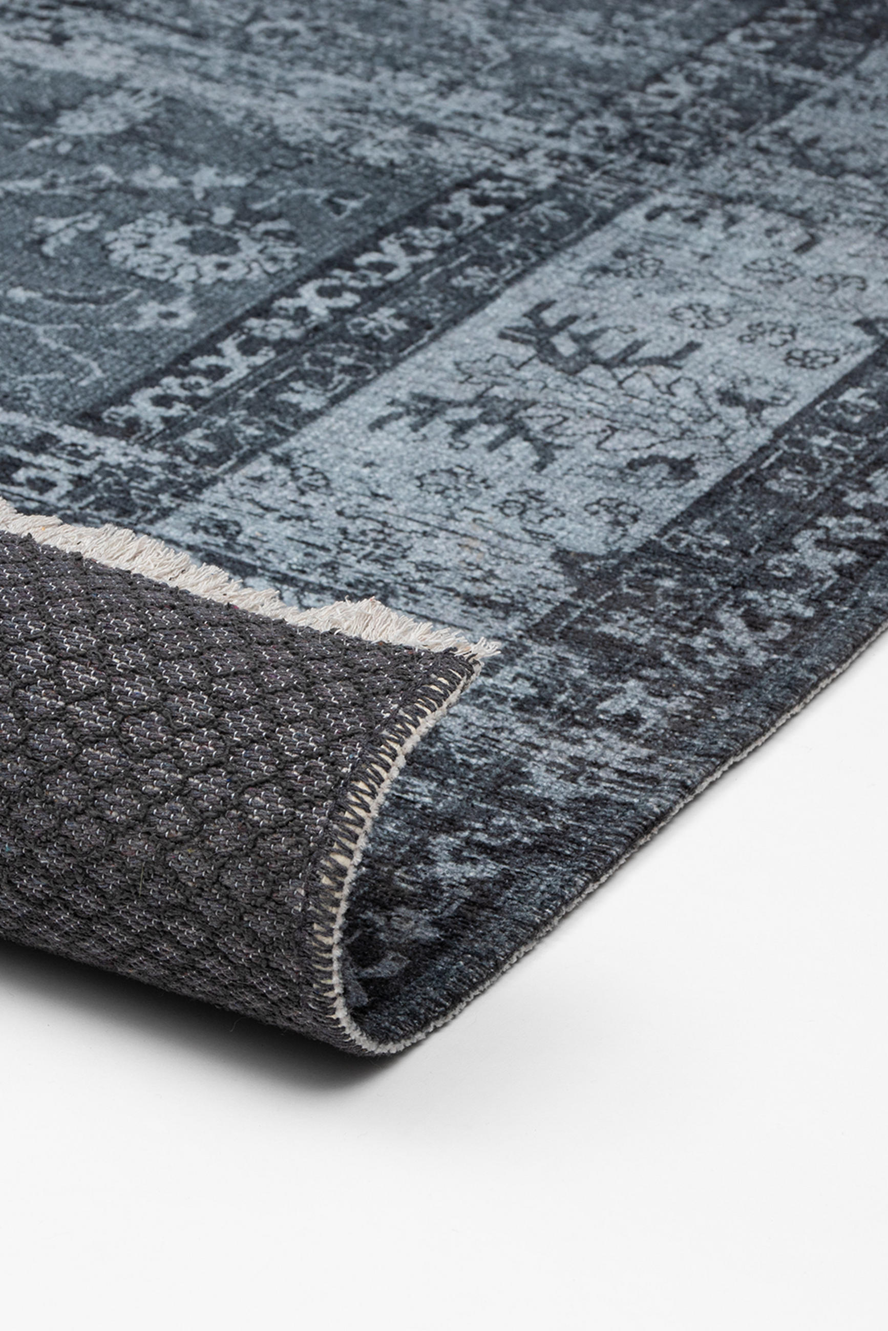 VINTAGE-TEPPICH Anthrazit Grau 195x280 cm - Grau, Textil (195/280cm) - Tesso Living