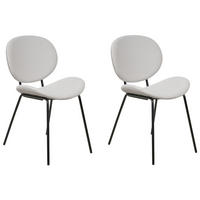 ÉTKEZŐSZÉK 2 darabos Szett Bársony világosszürke/fekete Luana - világosszürke/fekete, textil (50/80/58cm) - Beliani