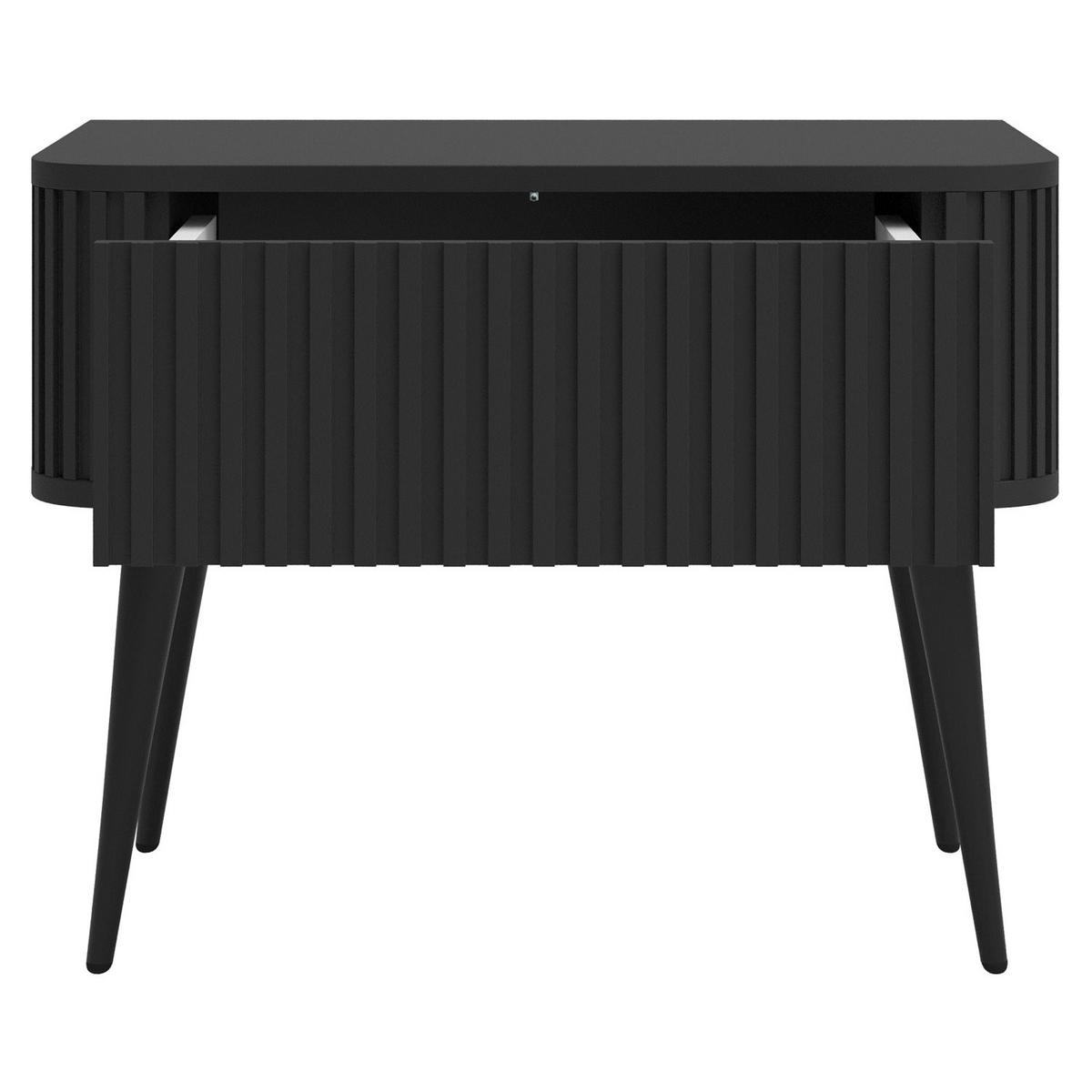 NACHTTISCH Ovarlo Schwarz 63 cm - Schwarz, Holzwerkstoff/Metall (63.2/49.2/38cm) - Selsey