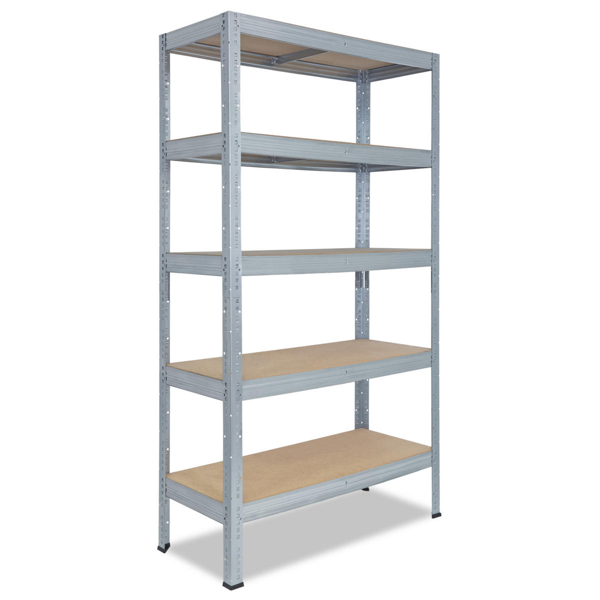 SCHWERLASTREGAL PRO 180x80x60 cm in verzinkt mit 5 Böden und 200 kg Traglast pro Boden - Silberfarben, Metall (80/180/60cm) - shelfplaza