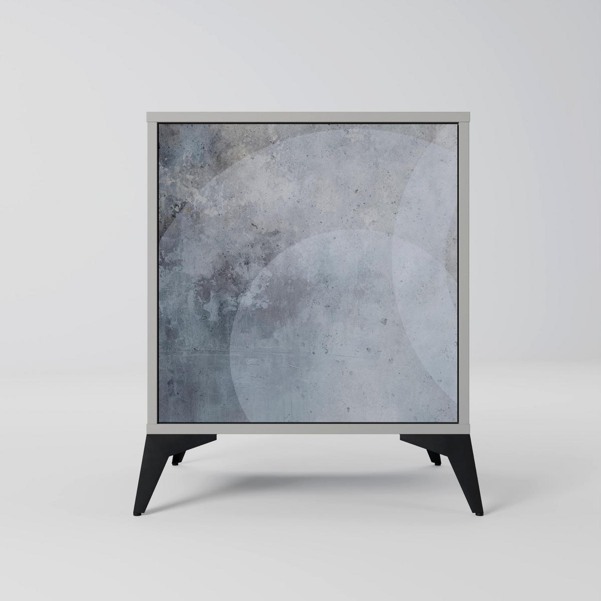 SIDEBOARD MUTED ARC, Grau, 57,5x42x70,5 cm, Schwarze Metall-Sternfüße - Multicolor/Schwarz, Holzwerkstoff/Metall (57.5/70.5/42cm) - SpaceRebels