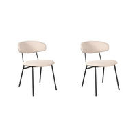 ESSZIMMERSTUHL Zack Weiß 59/53/79 cm 2er-Set - Creme, Textil (53/79/59cm) - LABEL51
