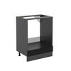 HERDUMBAUSCHRANK R-Line Schwarz Hochglanz 60 cm ohne AP - Schwarz Hochglanz/Anthrazit, Holzwerkstoff (60/81.6/46cm) - Vicco