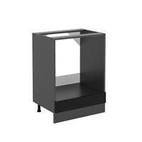 HERDUMBAUSCHRANK R-Line Schwarz Hochglanz 60 cm ohne AP - Schwarz Hochglanz/Anthrazit, Holzwerkstoff (60/81.6/46cm) - Vicco