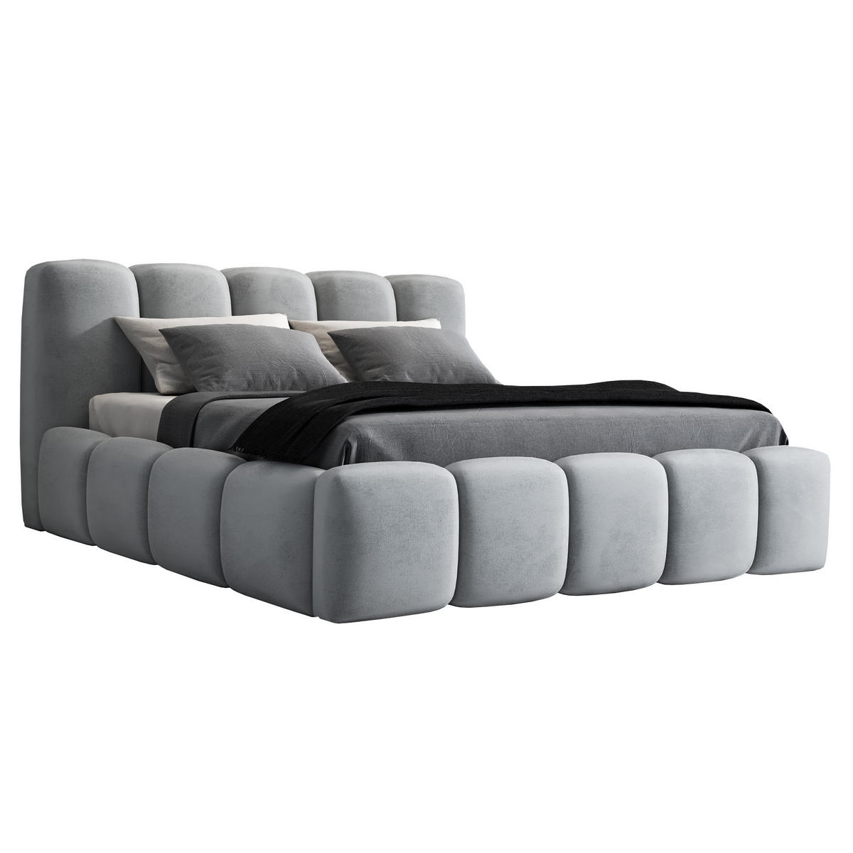 POLSTERBETT SONIC 90 x 200 cm Grau - Grau, Textil (90/200cm) - A&J MöbelLand