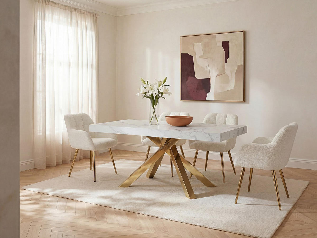 ESSTISCH - 6 Personen, 8 Personen, 10 Personen - Holz, Platte - Weiß - CATONAV - Weiß, Holz (90/200/75cm) - Vente-Unique