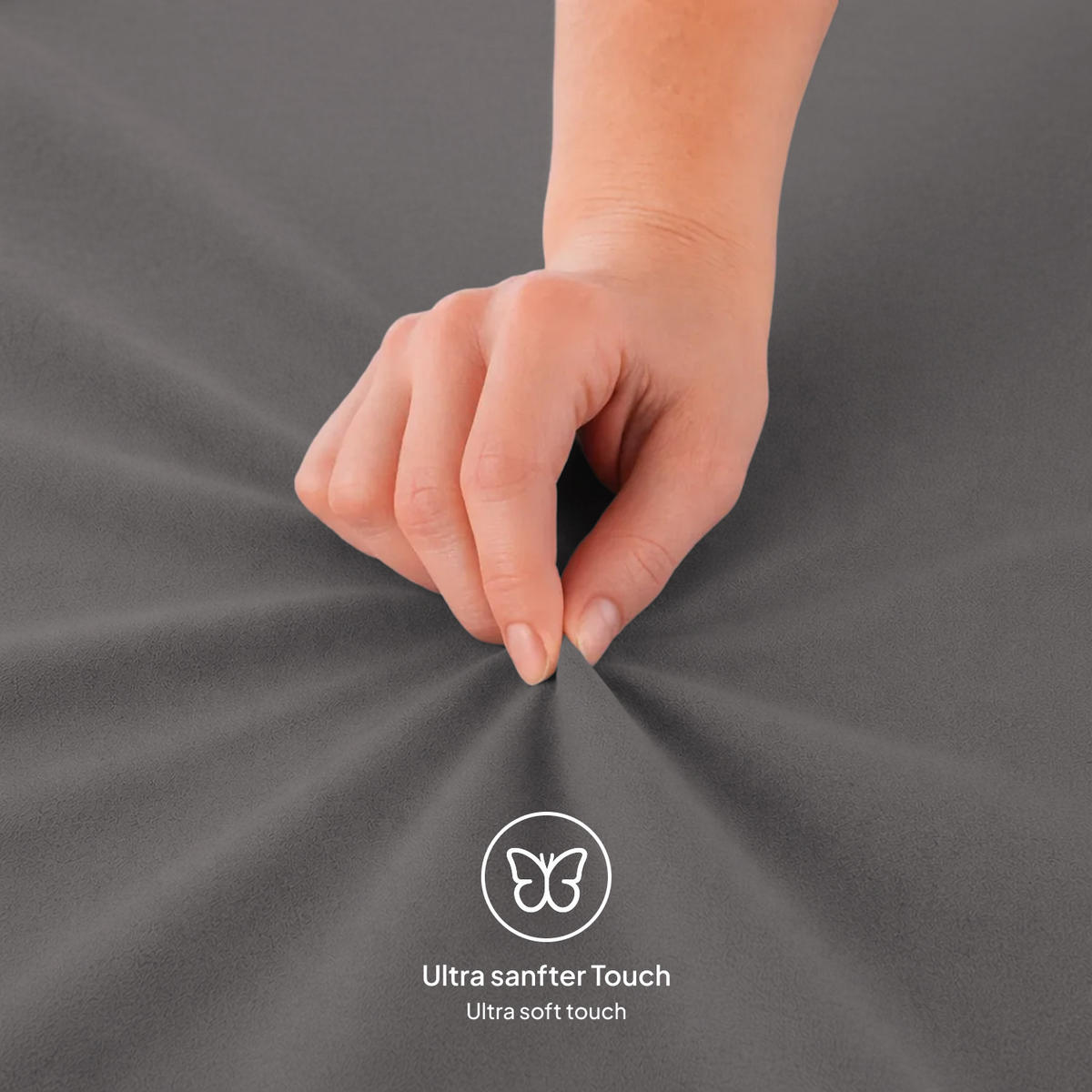 SPANNBETTLAKEN TOPPER 90/220/12 cm Anthrazit - Anthrazit, Textil (90/220cm) - AM Qualitätsmatratzen