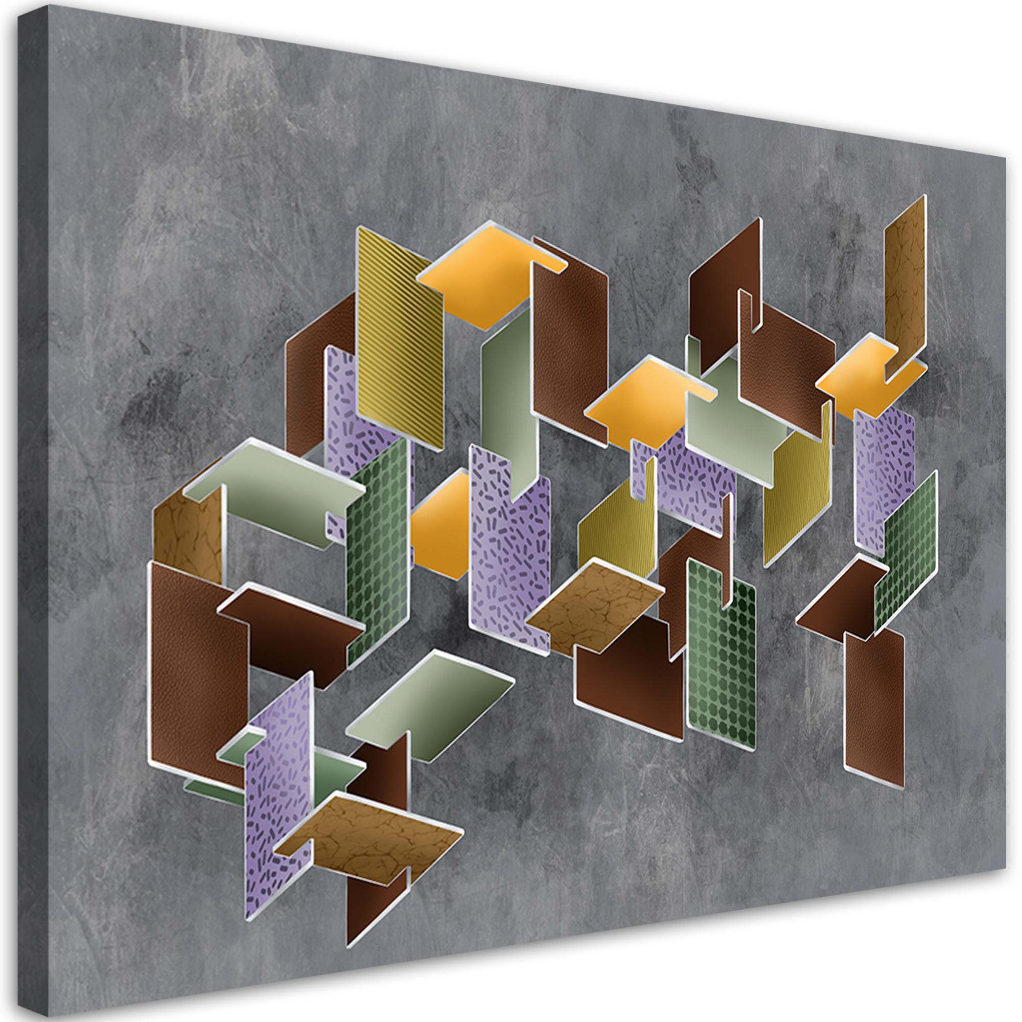 WANDBILD 3d rätsel - Grau, Textil (60/40cm) - Feeby