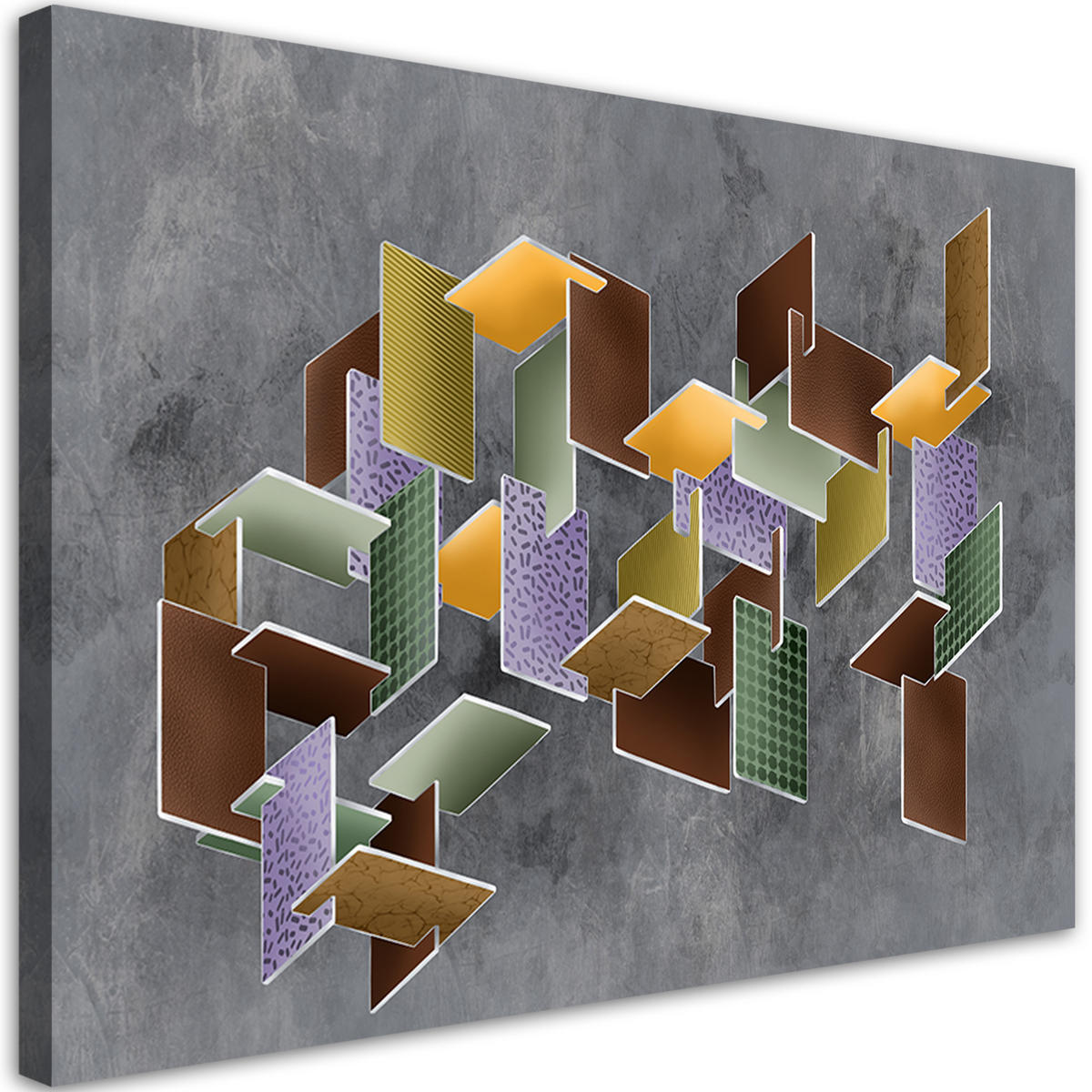 WANDBILD 3d rätsel - Grau, Textil (60/40cm) - Feeby