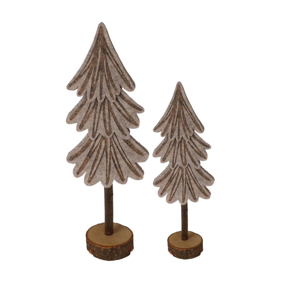 WEIHNACHTSBÄUME SET, 2 pieces Grau 6/13/39 cm - Grau, Naturmaterialen (6/39/13cm) - Mobili Rebecca