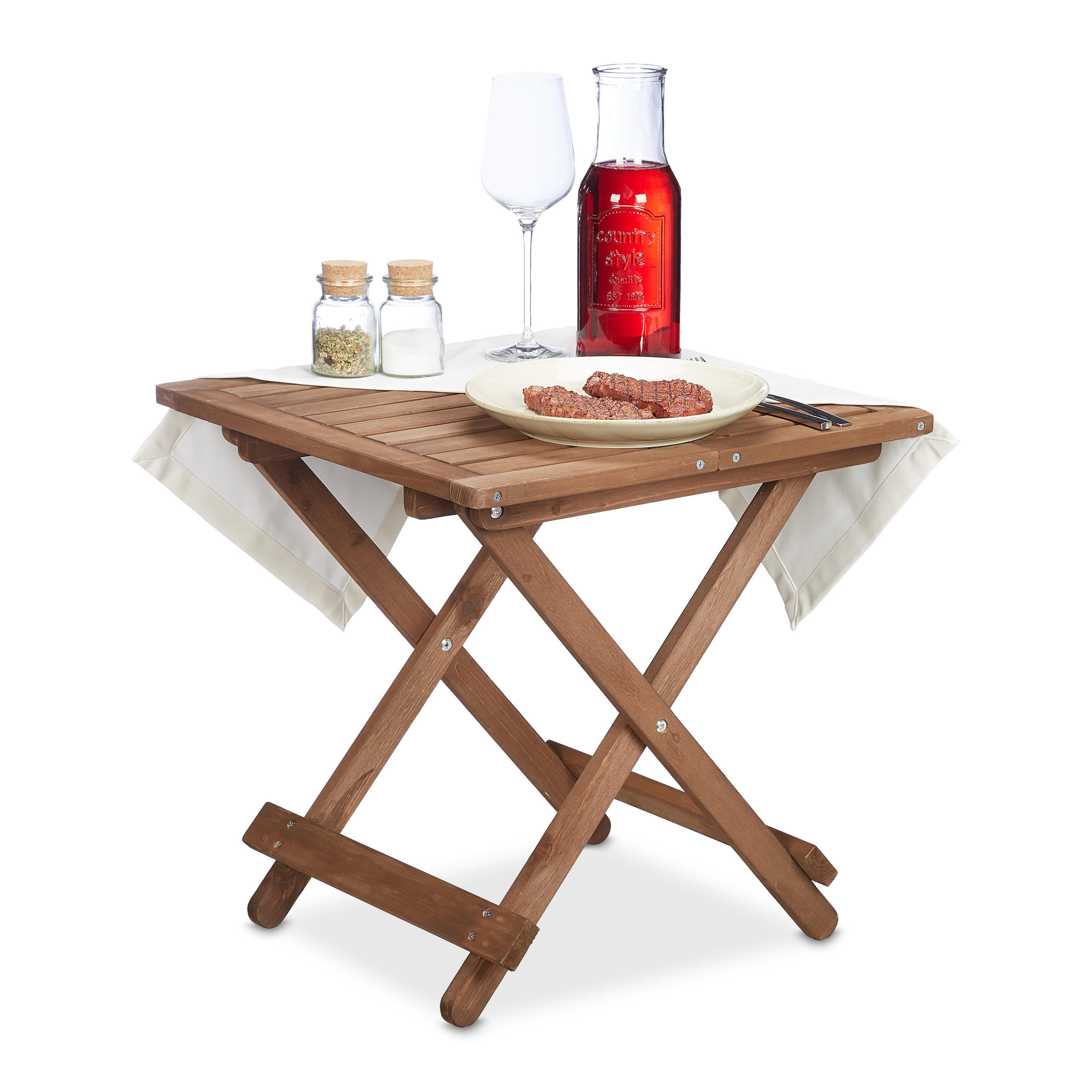 KLAPPTISCH - Braun, Holz (50/50/50cm) - Relaxdays