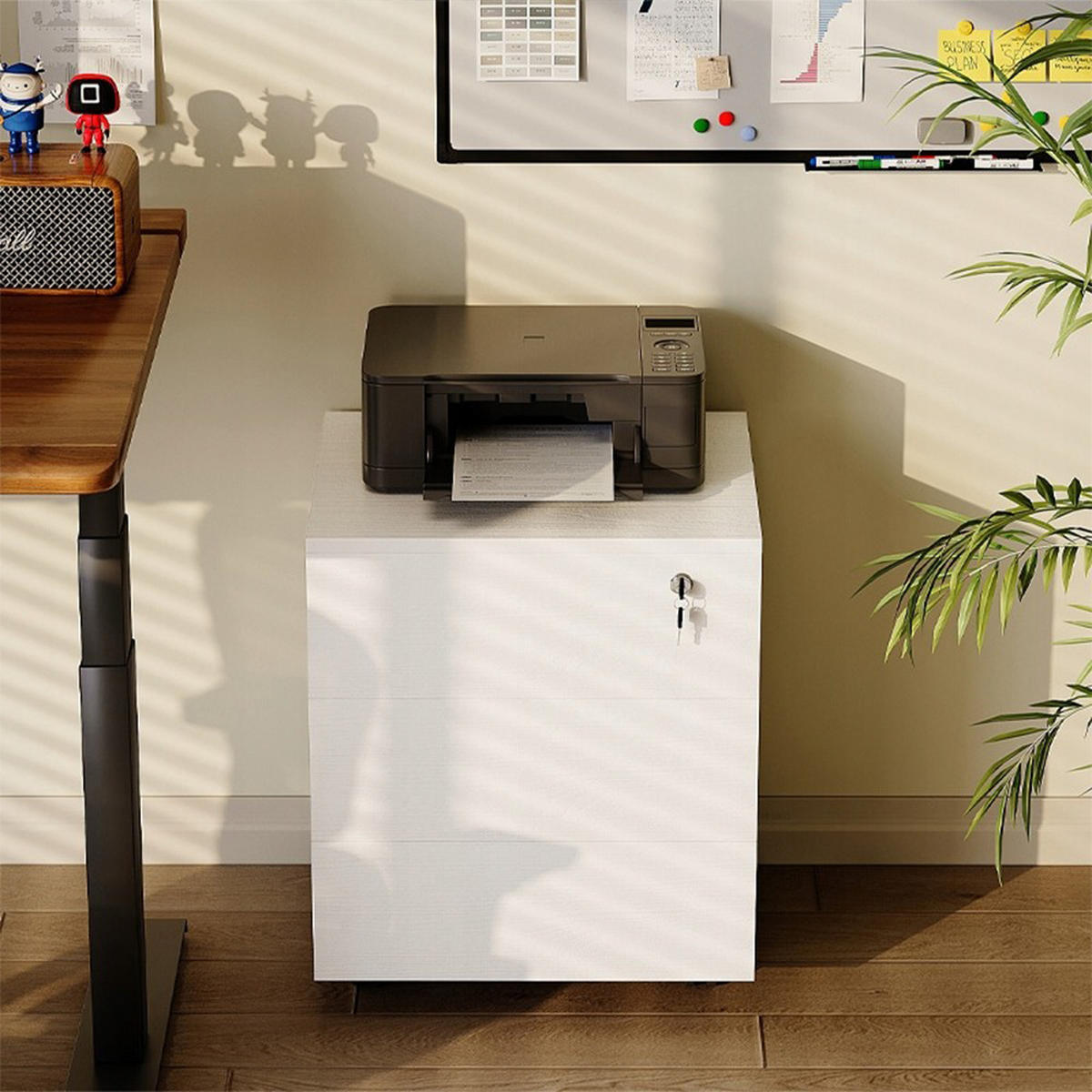 BÜROSCHRANK, weiß - Weiß, Holzwerkstoff (45/58/40cm)