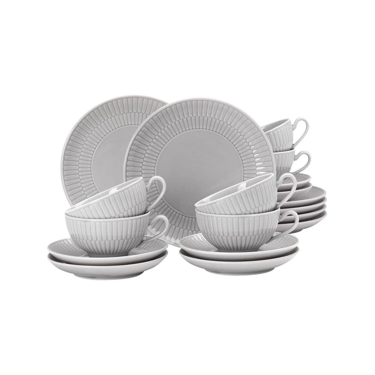 TEESERVICE Amina Silbergrau 18er Set - Grau, Keramik (1/1/1cm) - Seltmann Weiden