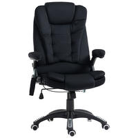 MASSAGE-BÜROSTUHL mit Wippfunktion, Schreibtischstuhl mit Heizfunktion, Schwarz - Schwarz, Kunststoff/Textil (74/116/67cm) - Vinsetto