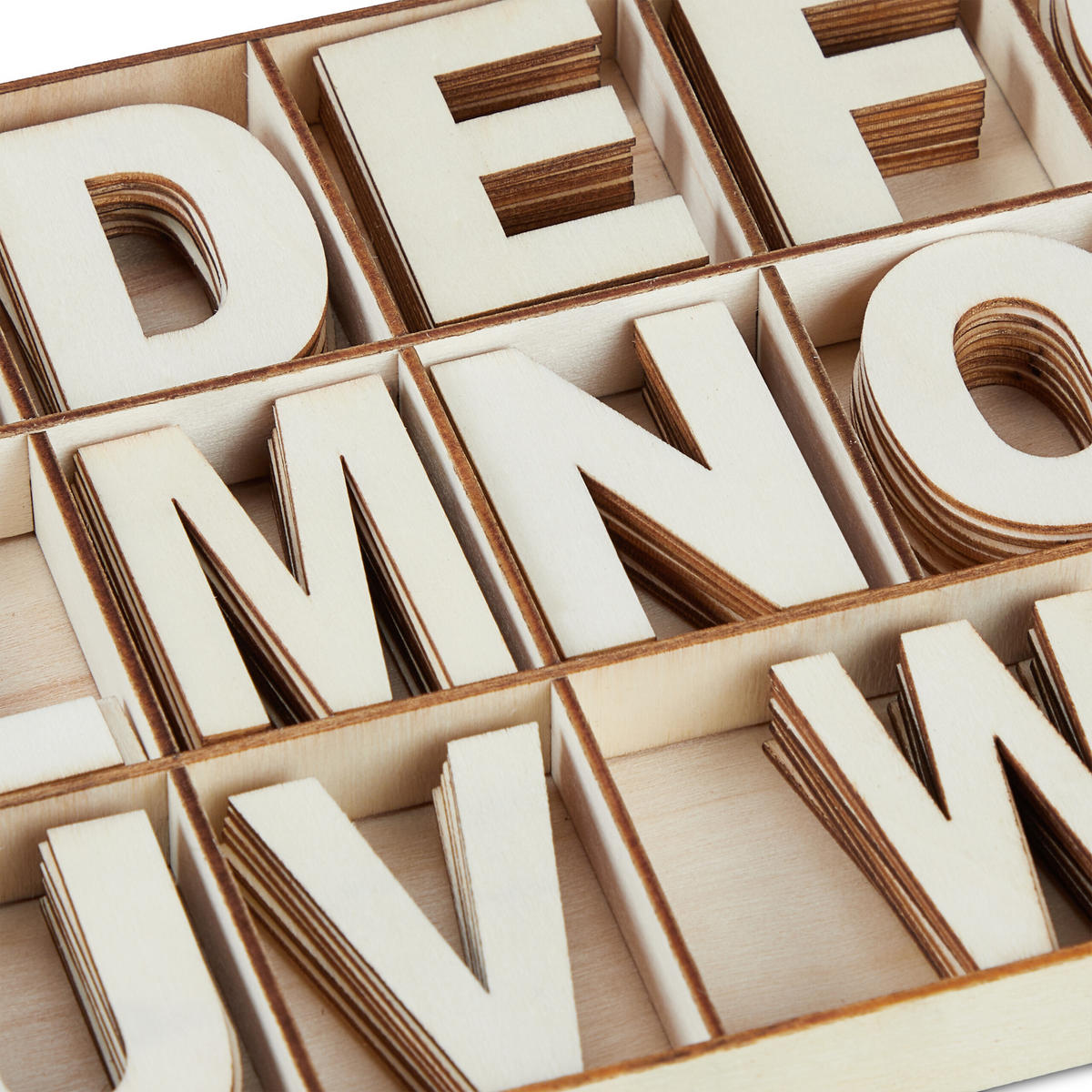 208-TLG.HOLZBUCHSTABEN-SET - Hellbraun, Holz (41/2/18cm) - Relaxdays