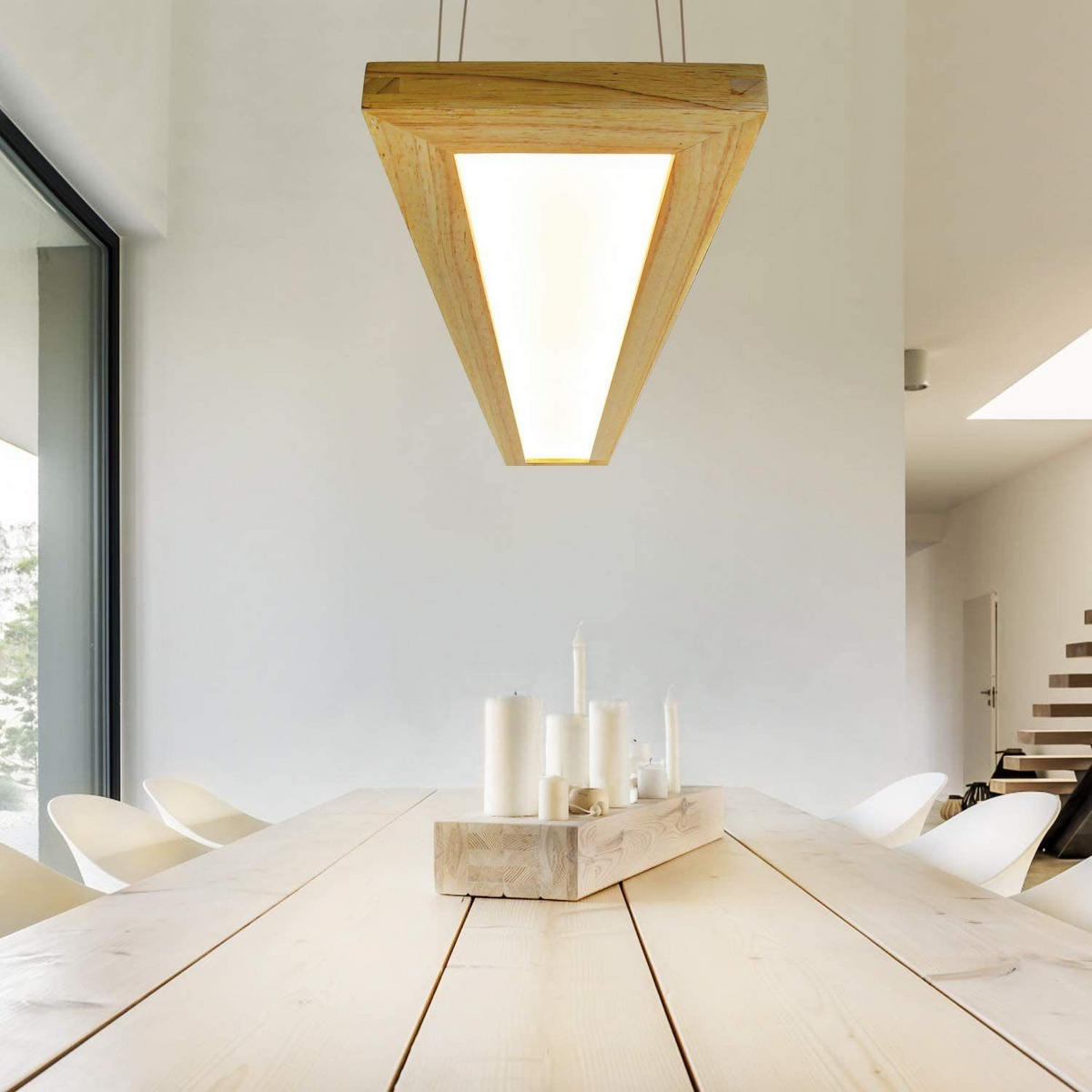 LED HÄNGELEUCHTE Zenobia 100/3/17 cm - Braun, Holz (100/3/17cm) - Nettlife