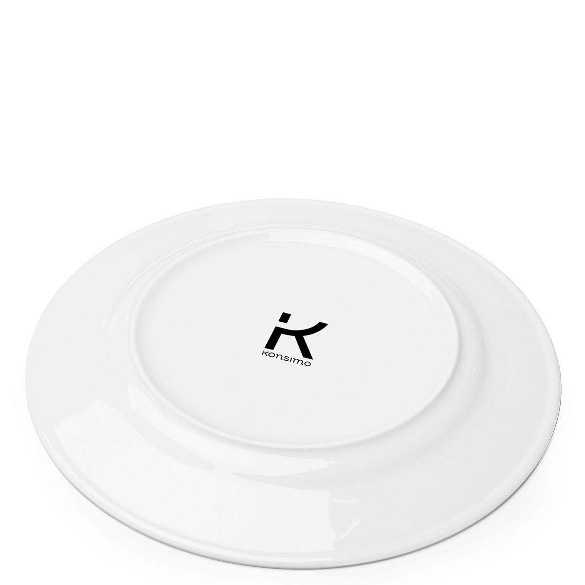 DESSERTTELLER-SET MUSCARI 6-tlg Porzellan - Platinfarben, Keramik (20cm) - KONSIMO®