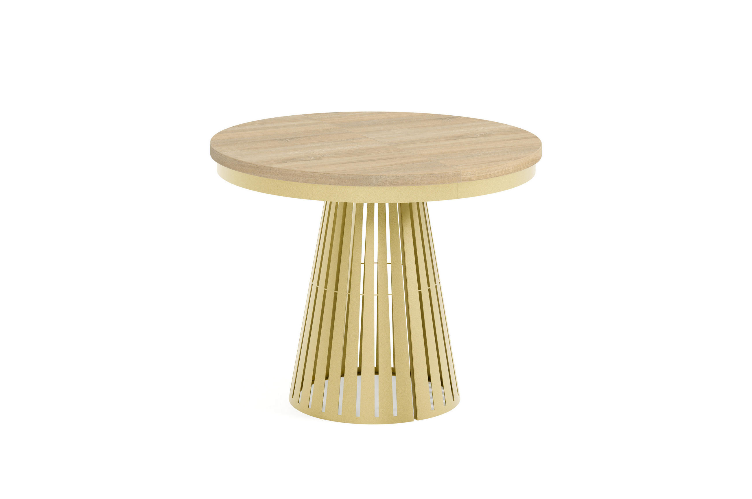 ESSTISCH Cone Bis - Goldfarben/Sonoma Eiche, Holzwerkstoff/Metall (100/100/76cm) - Meblini
