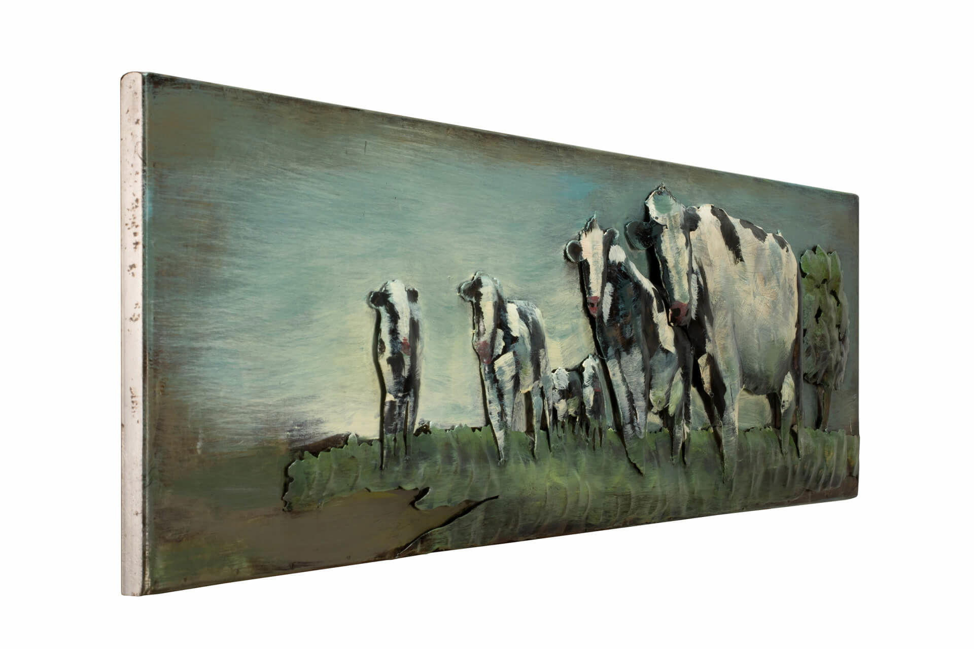METALLBILD Weiß 90/25 cm - Weiß, Metall (2/25cm) - KUNSTLOFT