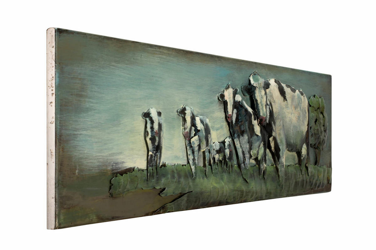 METALLBILD Weiß 90/25 cm - Weiß, Metall (2/25cm) - KUNSTLOFT