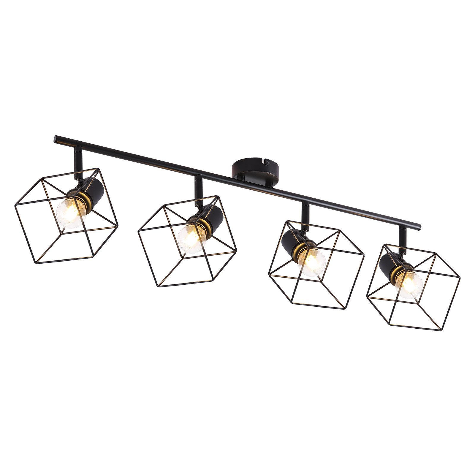 STRAHLER Fürth 4-flammig 70/10/17 cm - Schwarz, Metall (70/10/17cm) - Nettlife