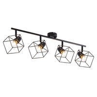 STRAHLER Fürth 4-flammig 70/10/17 cm - Schwarz, Metall (70/10/17cm) - Nettlife