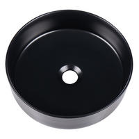 AUFSATZWASCHBECKEN Schwarz 36 cm Keramik Calig - Schwarz, Keramik (36/12/36cm) - Beliani