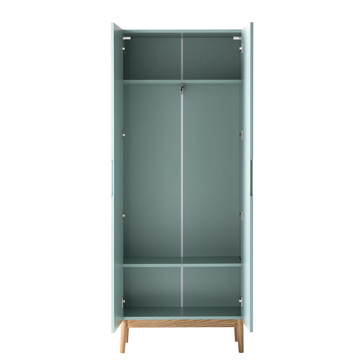 GARDEROBENSCHRANK - Eichefarben/Mintgrün, Holzwerkstoff (76/193/37cm) - home24