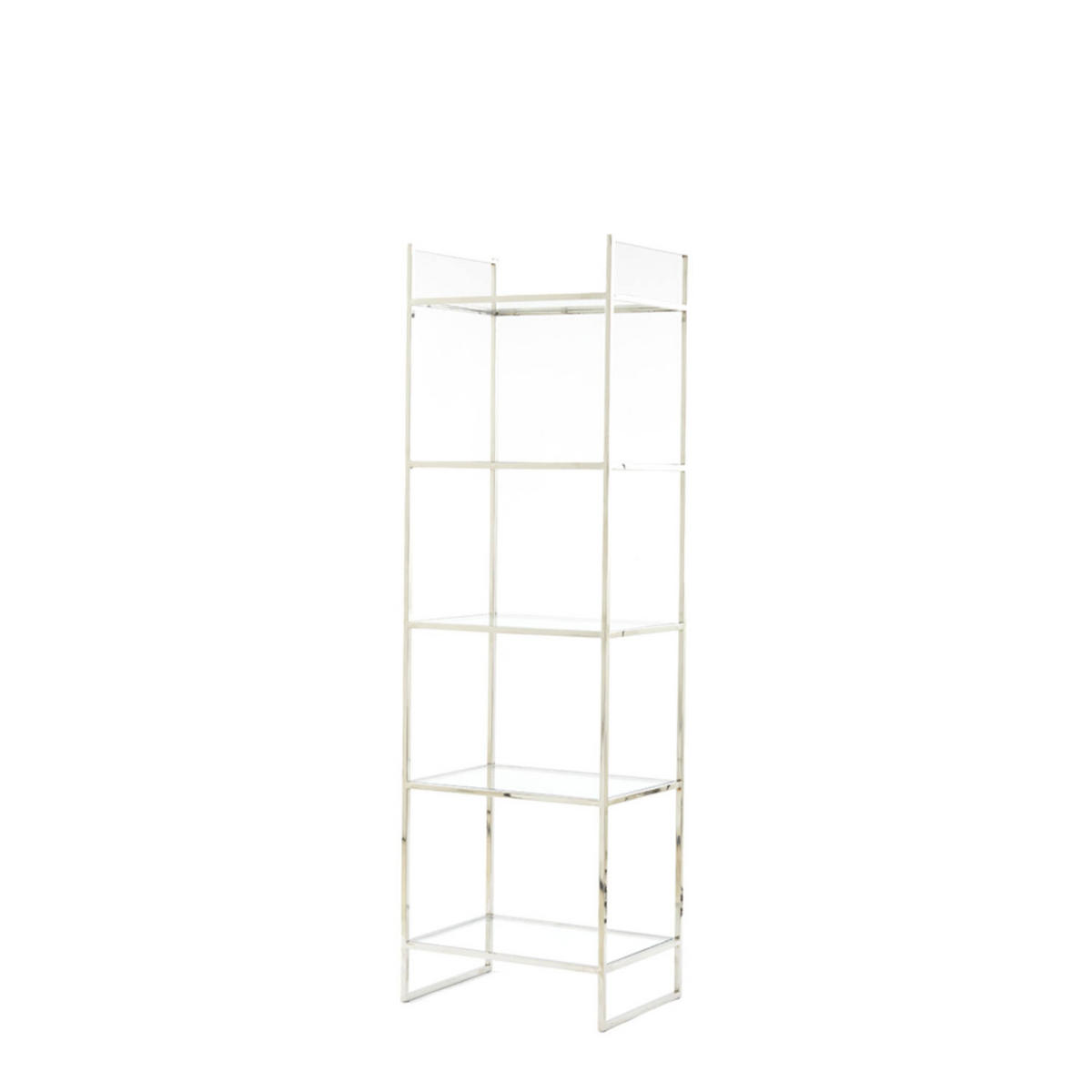 STANDREGAL MARIKI 55x40x180 cm, Glas-Metall, Silber - Silberfarben, Glas (40/180/55cm) - Light & Living