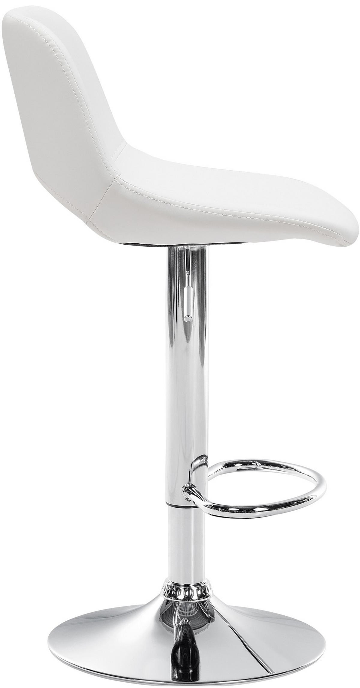 BARHOCKER Campus Kunstleder chrom weiß - Chromfarben/Weiß, Kunststoff/Metall (42/107/46cm) - TPFLiving