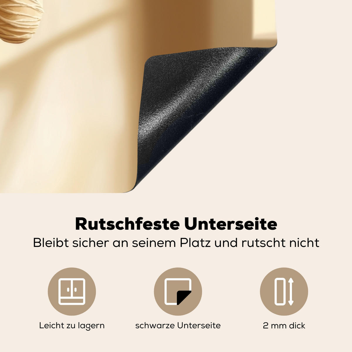 HERDABDECKPLATTE Beige - Osterkuchen - Eier Ceranfeldabdeckung 78x52 cm - Beige, Kunststoff (78/52/0.2cm) - MuchoWow