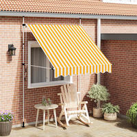 EINZIEHBARE Markise Handbetrieben 200 cm Orange/Weiß Gestreift - Orange, Textil (200/1/200cm) - furnicato