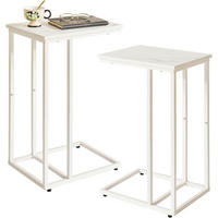 BEISTELLTISCH 2-teiliges Set Marmoroptik Weiß - Weiß, Metall (40.6/30.5/63.5cm)