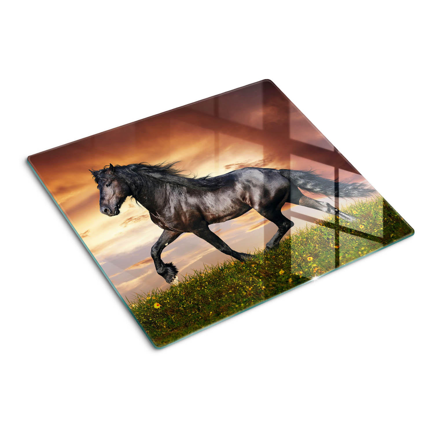 GLASPLATTE 60x52 cm Pferd - Dunkelbraun, Glas (60/52cm) - TULUP