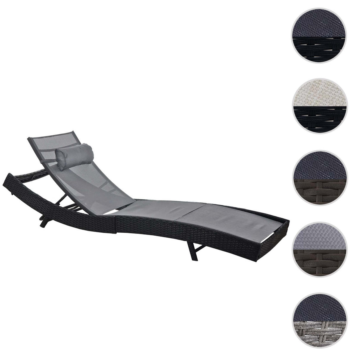 SONNENLIEGE Anthrazit, Grau - Anthrazit/Grau, Kunststoff (70/88/220cm) - MCW