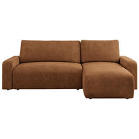 ECKSOFA ARGOS Orange Struktur - Schwarz/Orange, Kunststoff/Textil (245/150cm) - MKS