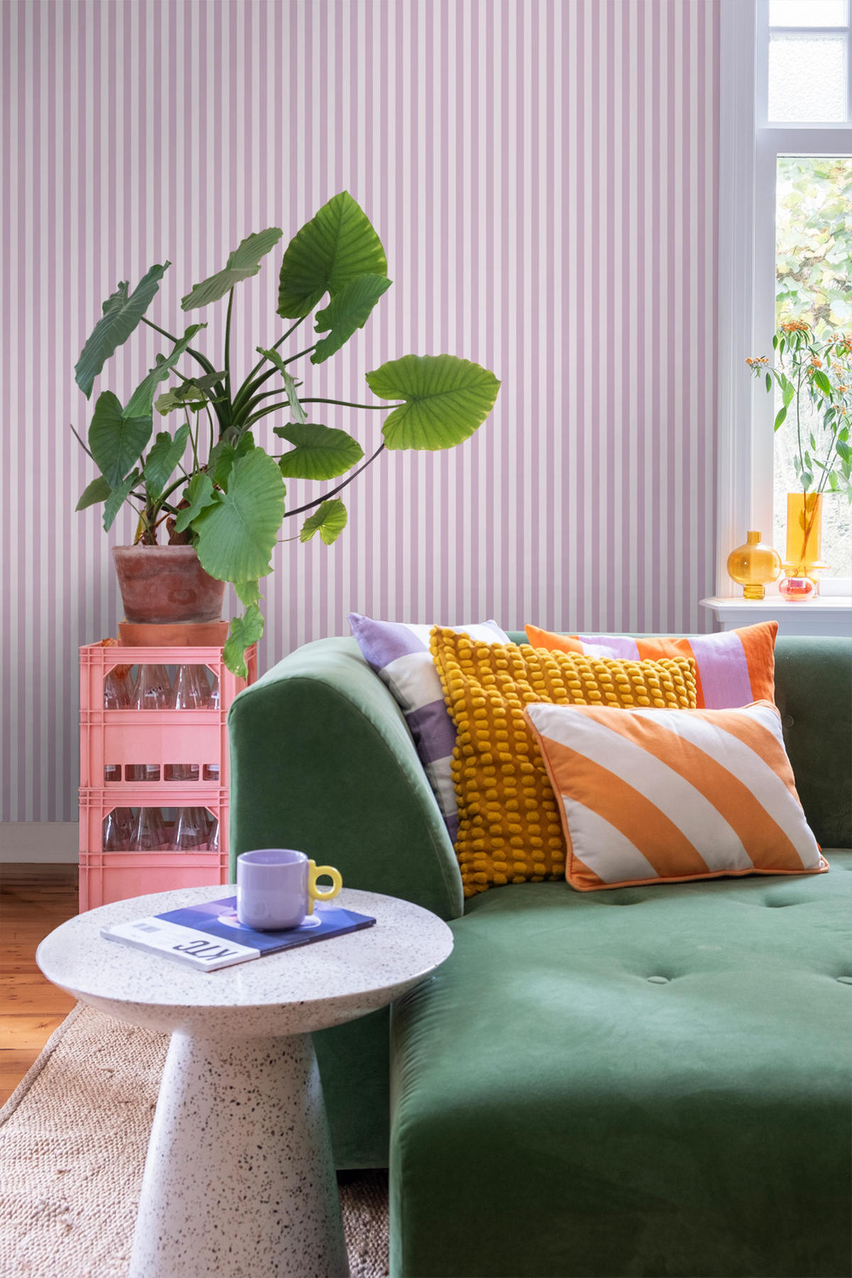 TAPETE Streifen 53 cm x 10.05 m - Lila, Papier (53/1000cm) - ESTAhome